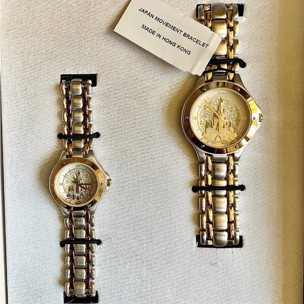Disney "Our Fairy Tale Wedding" His and Hers Watch Set Gold and Silver Elegance